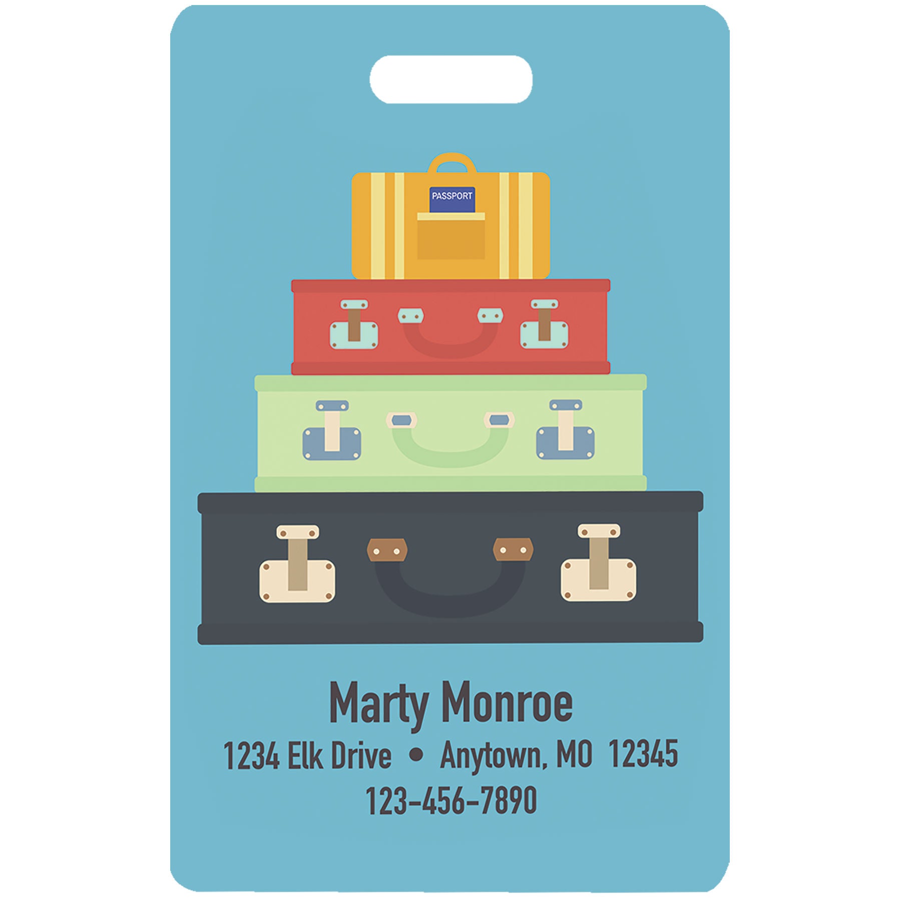 3” x 2” sublimatable rectangular luggage tag w/ strap