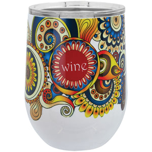 Customized White 12oz Sublimation Polar Camel stemless Wine Tumbler with lid